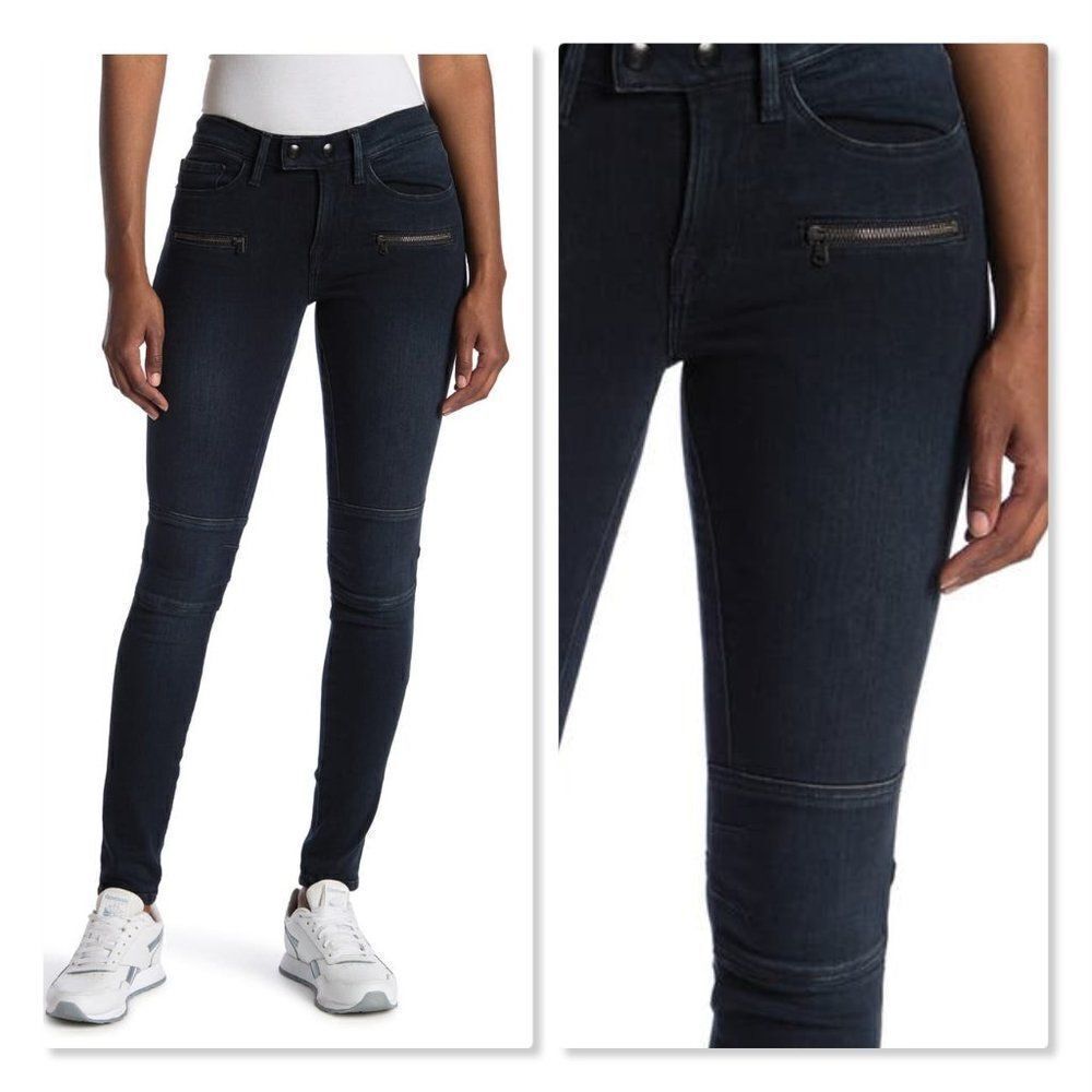 FRAME Le Skinny de Jeanne Moto Zip Skinny Jean NWT